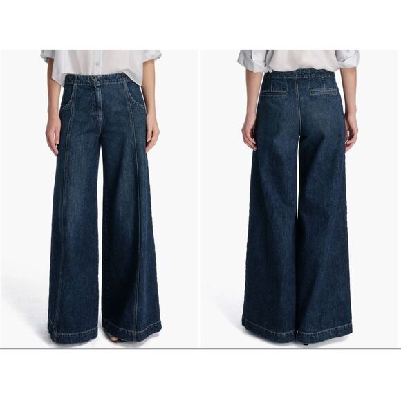 New $525 TWP Dancing in the Dark Wide Leg Trouser Jeans Size 29 - Picture 1 of 6